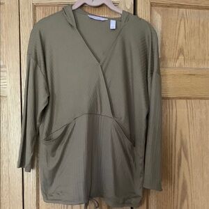 AnyBody Tan 3/4 Sleeve Wrap Tunic Small